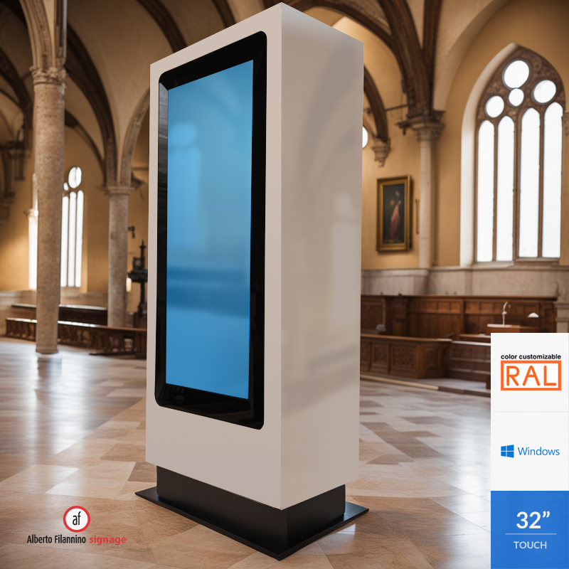 Totem touch screen informativo chiesa - Totem touch screen informativo chiesa Filannino Signage, la soluzione avanzata per l'informazione interattiva nelle chiese per esplorare il patrimonio artistico della chiesa.